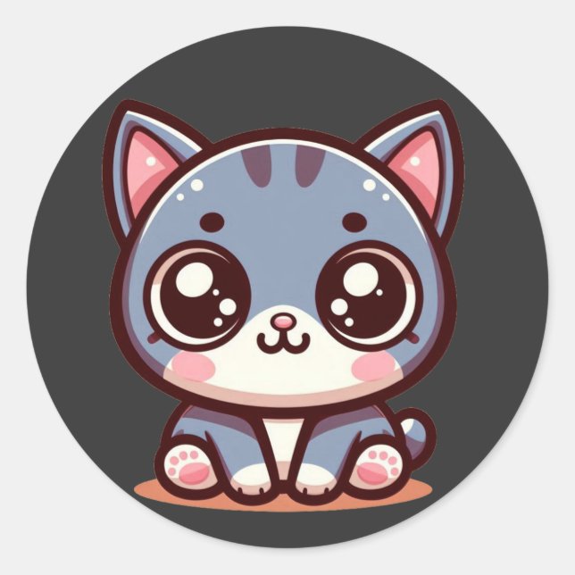 Adesivo gatinho sentado bonito (Frente)