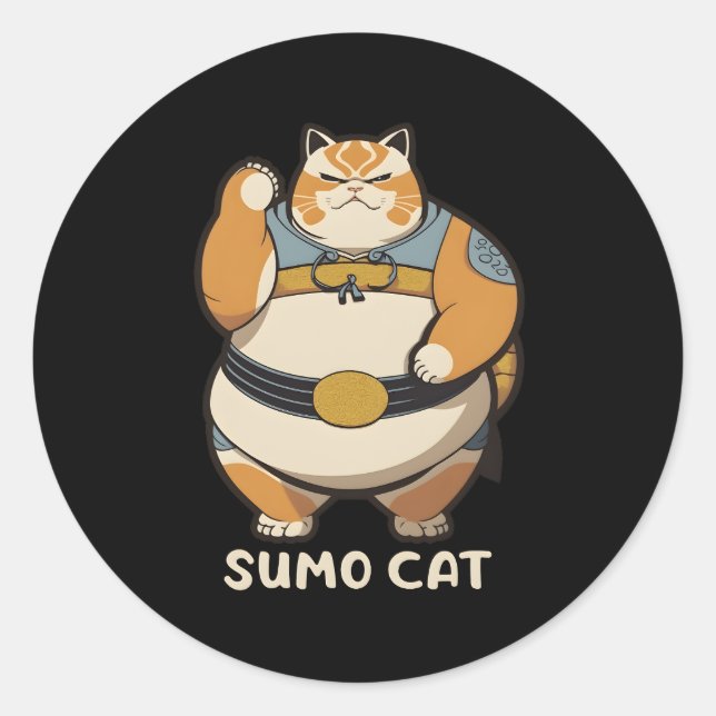 Adesivo Gatinho Sumo Cat Wrestler (Frente)