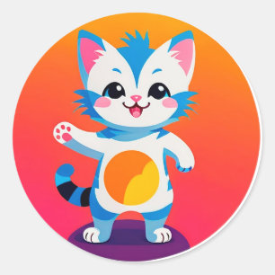 Adesivo Gatinho Tabby Feliz