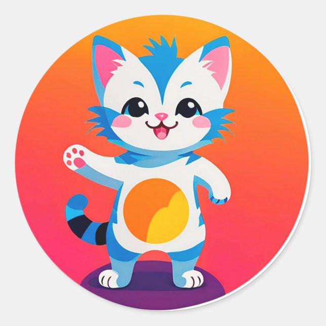 Adesivo Gatinho Tabby Feliz (Frente)