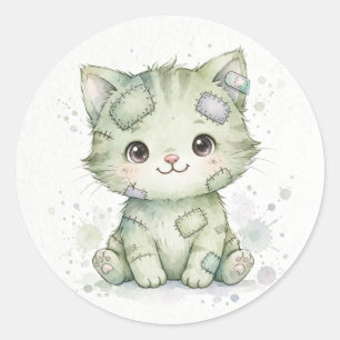 Adesivo Gatinho Zombie Fofo de Halloween