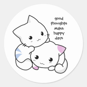 Adesivo Gatinhos, Bons Pensamentos e Dias Felizes