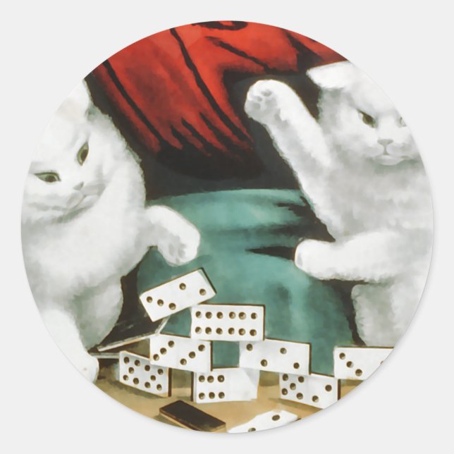 Adesivo Gatinhos brancos com dominó (Frente)