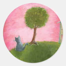 Adesivo Gatinhos Brancos Pintura Foliar Céu Rosa