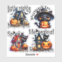 Gatinhos de Halloween e Pumpkins Sticker