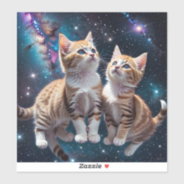 Adesivo Gatinhos do Espaço na Galáxia