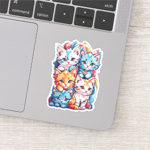 Adesivo Gatinhos Gelados Kawaii