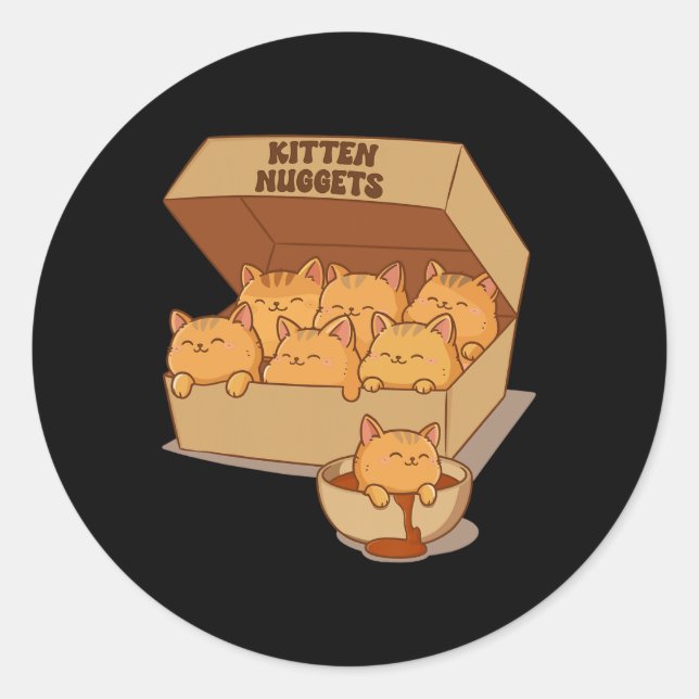 Adesivo Gatinhos Nuggets Comida Fofo-de-gato (Frente)