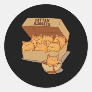 Adesivo Gatinhos Nuggets Comida Fofo-de-gato