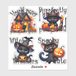 Adesivo Gatinhos Spookies e Folha de Autocolante Jack-o-La