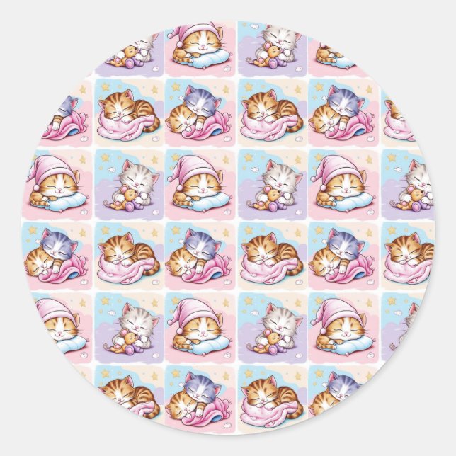 Adesivo Gatito de Sueños Classic Round (Frente)