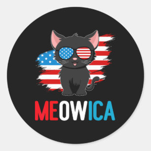 Adesivo Gato 4 De Julho Meowica Patriotic Kitten American