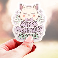 Gato Adorável Super Mentalmente Estável em Vinil