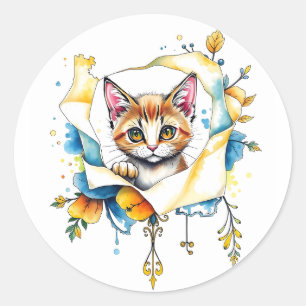 Adesivo Gato Adorável: Um Design Puro de Cuteness 🐾 ✨