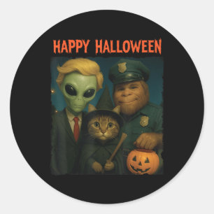 Adesivo Gato Alien Bigfoot Diversão Halloween Truque Porta