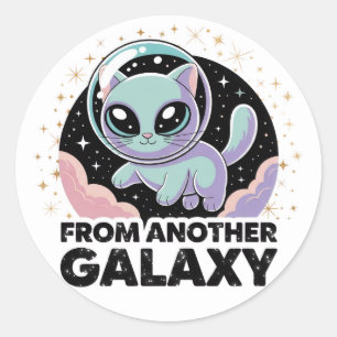 Adesivo Gato Alien Projeto Cósmico Arte Espacial Gatinho A