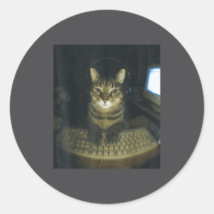 Adesivo Gato Amante de Gamer Sério Engraçado Meme do Gato