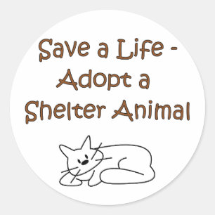 Adesivo Gato animal do abrigo do salvamento/adopção