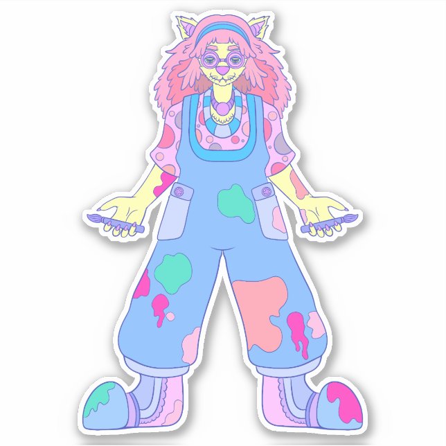 Adesivo Gato Artista (Frente)