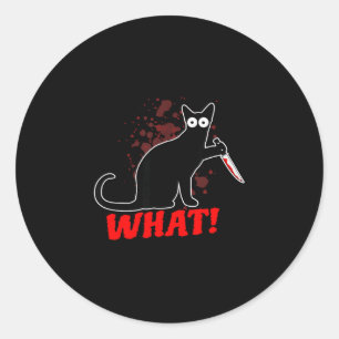 Adesivo Gato assustador assassino com faca gato o que_ hal