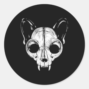 Adesivo Gato Assustador Gato Pele Felina Esqueleto Hallowe
