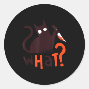 Adesivo Gato assustador o que_ faca escuro engraçado crime