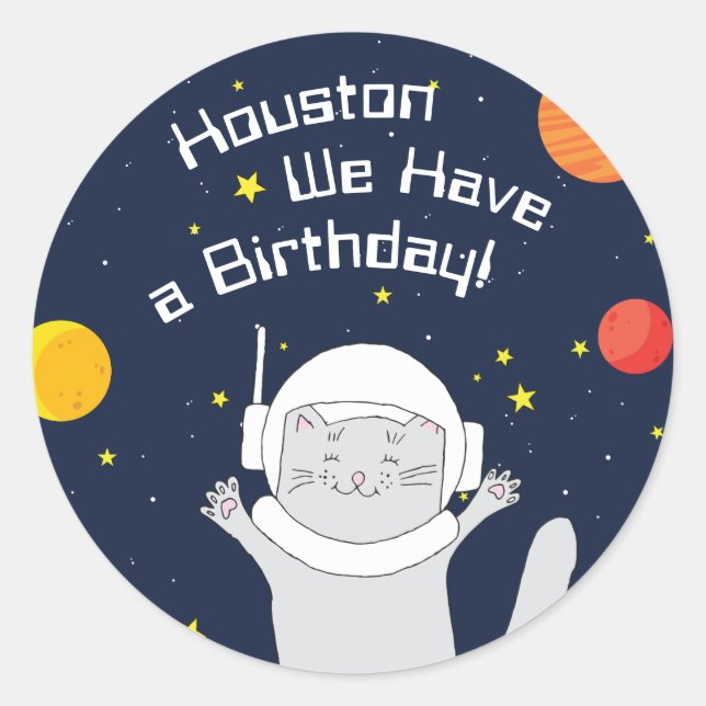 Adesivo Gato Astronauta Animal Com Capacete Espacial Clipa (Frente)