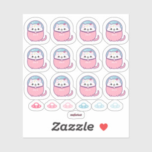 Adesivo Gato Astronauta de Kawaii Kitipai