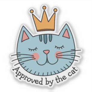 Adesivo Gato Azul Caprichoso Com Uma Coroa Amarela Persona