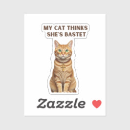 Adesivo Gato Bastet Sagrado Premium Sticker Dourado