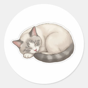 Adesivo Gato BB Adormecido Fofo e Aconchegante