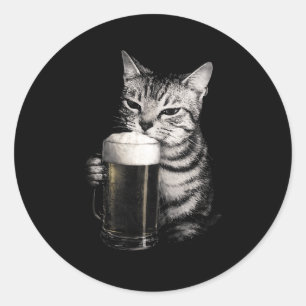 Adesivo Gato bebe cerveja meme engraçado homens mulheres c