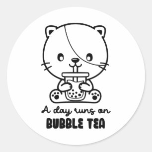 Adesivo Gato Bebe Chá Bubble, Boba Chá Clipart