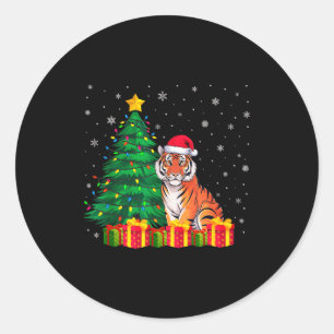 Adesivo Gato Bengala Feio Chapéu de Papai Noel Luzes de Ár