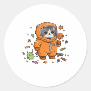 Adesivo Gato Bonito de Halloween Candy Monster Oversi