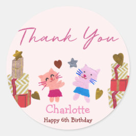 Adesivo Gato bonito e presentes | festa de aniversário ros