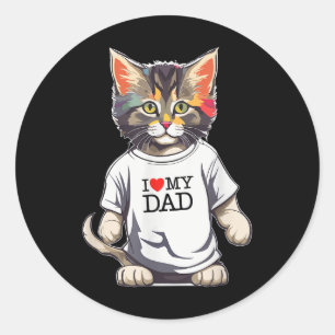 Adesivo Gato Bonito Eu Amo Meu Pai Para O Melhor Pai De Ga