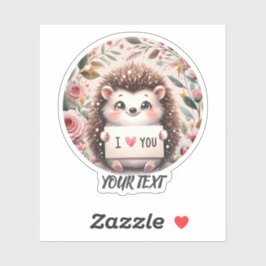 Adesivo Gato Bonito Eu Te Amo, Clássico Vinheta Redonda