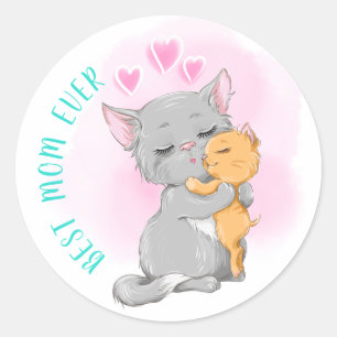 Adesivo Gato bonito, mãe gatinha, melhor mãe de todos os