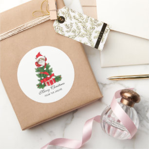 Adesivo Gato Bonito no Natal Vermelho Personalizado