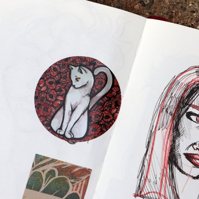 Adesivo Gato Branco Bonito (Criador carregado)