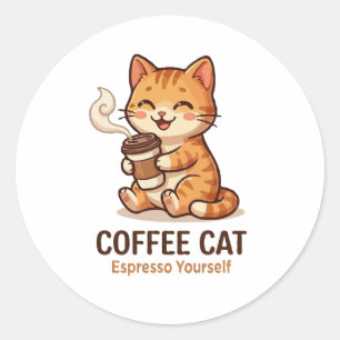 Adesivo Gato Café Espresso Você Mesmo Gatinho Fofo