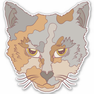 Adesivo Gato Calico Fofo