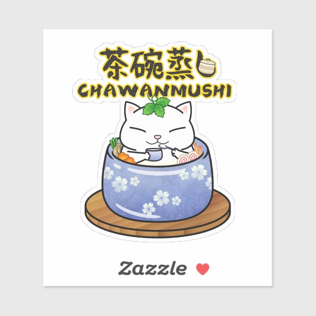 Adesivo Gato Chawancogi, Comida japonesa (Folha)