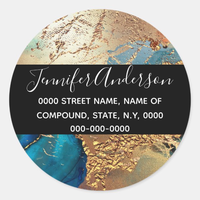 Adesivo Gato-chic pavão azul-roxa-do-geode (Frente)