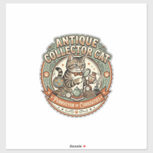 Adesivo Gato Colecionador de Antiguidades Gato Colecionado