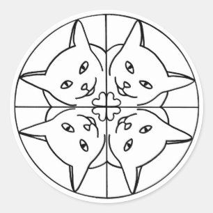 Adesivo Gato Colo Caleidoscópio Gatos Corações