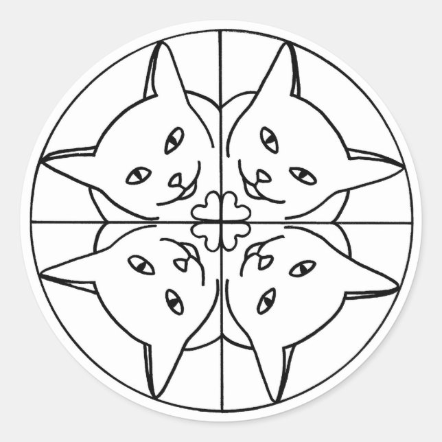 Adesivo Gato Colo Caleidoscópio Gatos Corações (Frente)