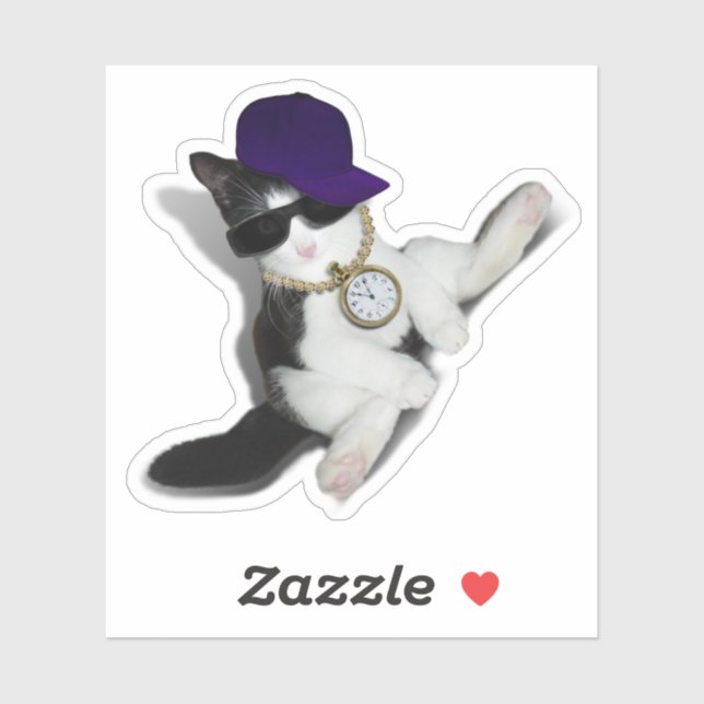 Adesivo Gato Com Atitude De Gato (Folha)