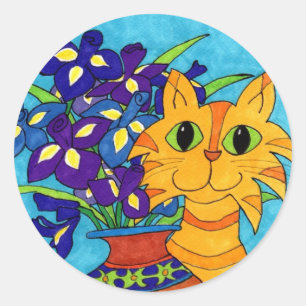 Adesivo Gato com irlandeses em Talavera Vase